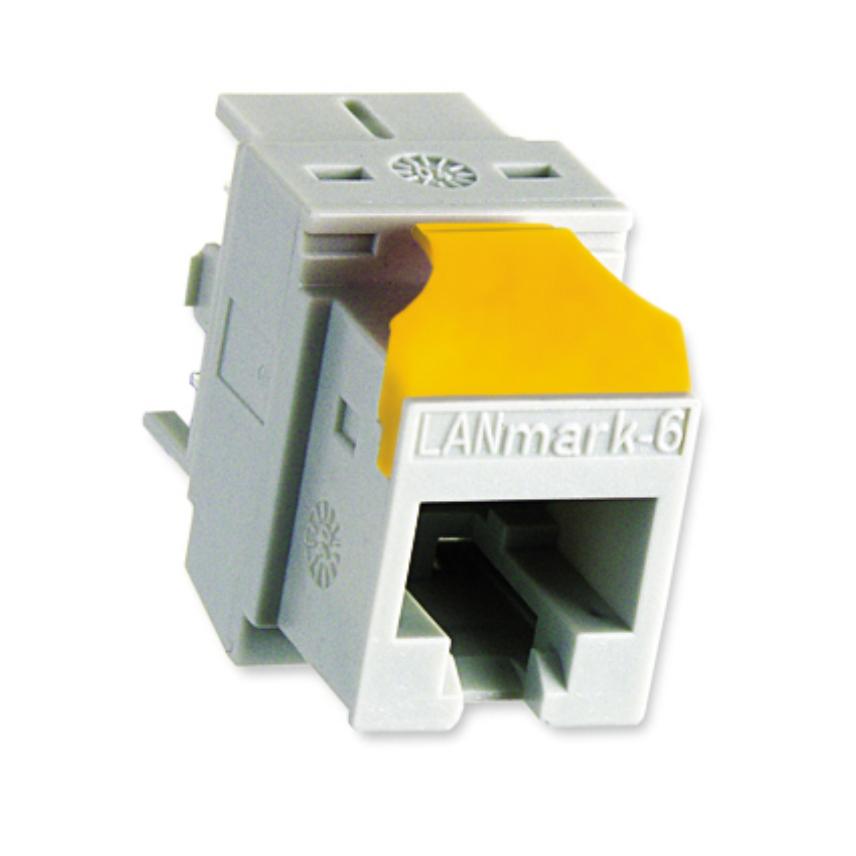 Yellow clip for LANmark Snap-In connector to keystone format (keystone height 19,5-19,9 mm / wall thickness 2,0-2,25 mm)